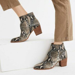 BNIB NEW MADEWELL Rosie Ankle Boot in Snake Embossed Leather Shoes Sz US 8!